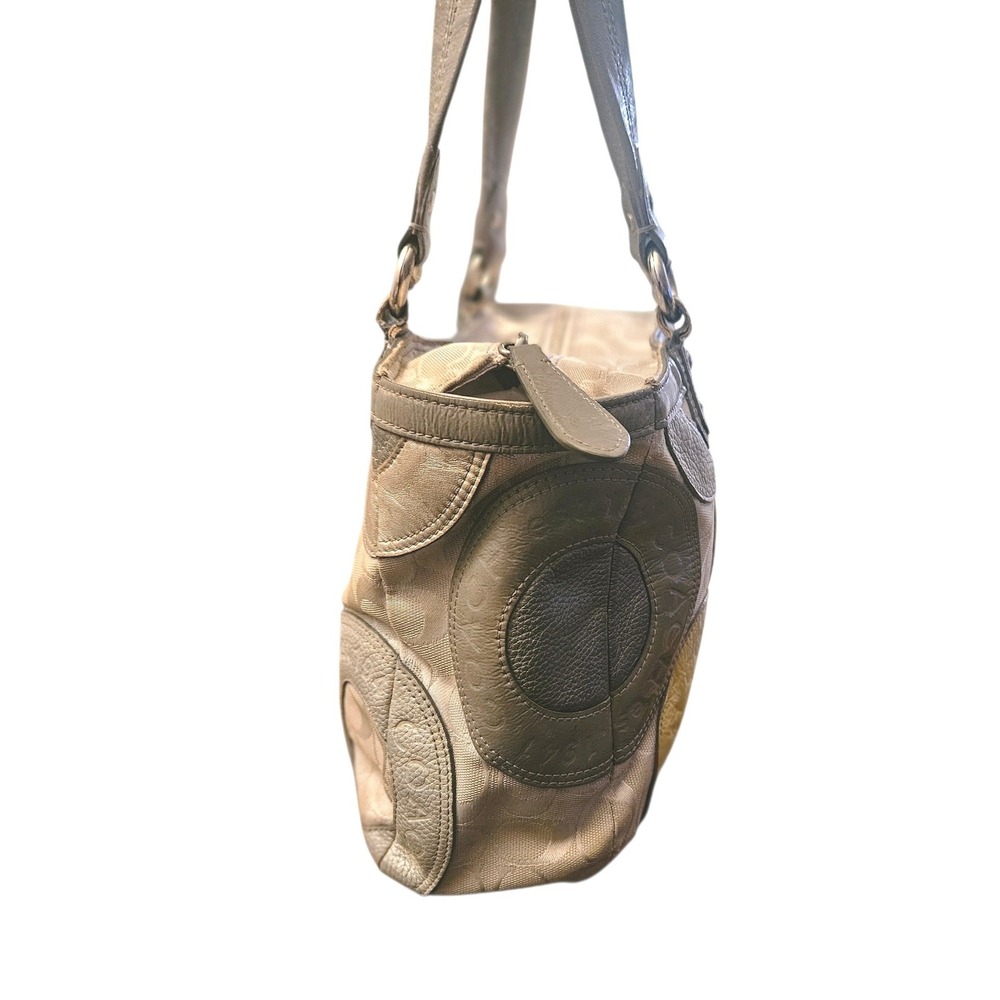 Coach Signature Circle Patchwork Leather Shoulder… - image 4